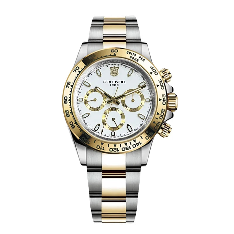 L'Orologio automatico uomo cronografo di PACOSHOP24.COM è dotato di lunetta in ceramica, vetro zaffiro e un design elegante, realizzato per uno stile e una durata senza tempo.