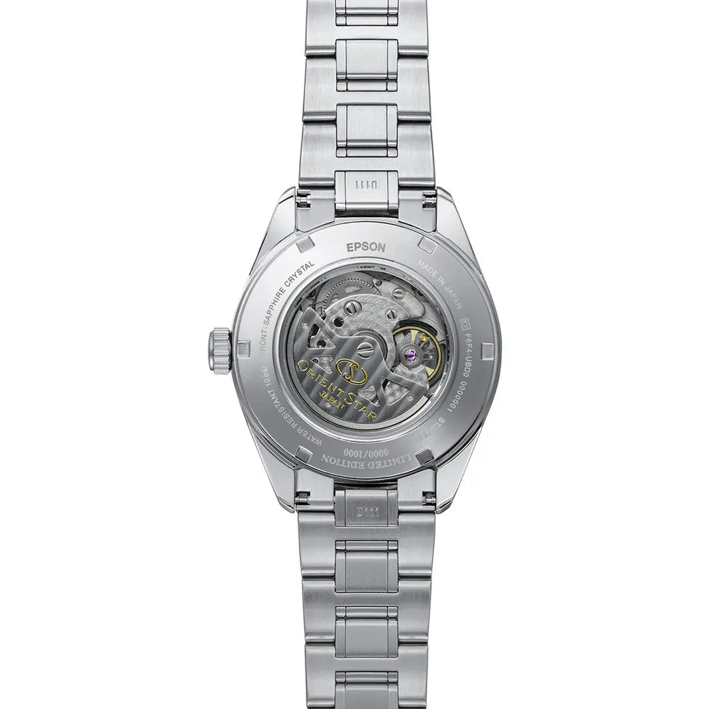 L'Orient Star Modern Skeleton Keshiki Limited Edition RE-AV0132L00B di Orient è un orologio automatico uomo con bracciale in acciaio inossidabile, fondello a vista, incisioni uniche e diciture di edizione limitata sul bracciale e sul fondello.