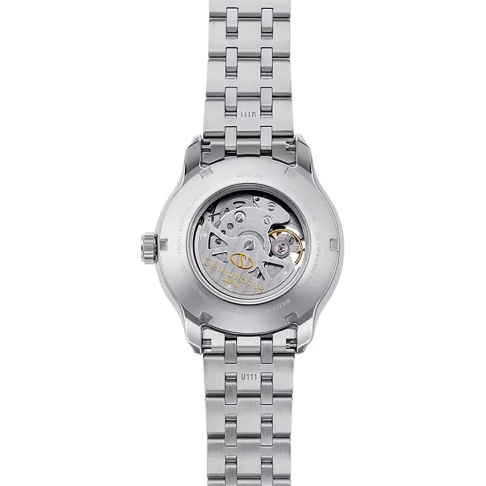 L'Orient Star Skeleton RE-AV0B03B00B di Orient è un raffinato orologio automatico da uomo color argento, ideale per chi apprezza l'elegante artigianalità dell'orologio automatico.